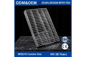 Industrial Grade 304 Stainless Steel Grating Cover Driveway Manhole Sewer Cover Grate Easy Maintenance Removable Design