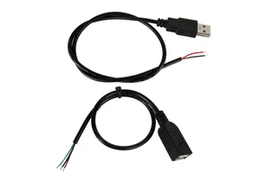 USB Cable 2-Core Charging Cable, 4-Core Data Cable, Pure Copper USB Semi-Finished Male/Female Connectors, Single-Ended