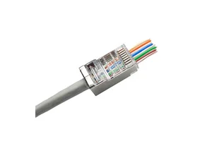 Shielded Network Pass RG45 Cable Female Ethernet Plug 8p8c STP Pass Through Cat5e RJ45 Connectors