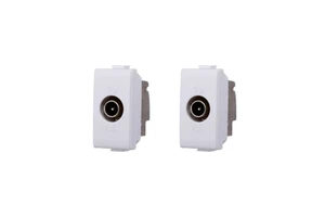 Gloca Male TV Connectors Set Of 2 Compatible With Matix Series Plastic Plug Coaxial Connector