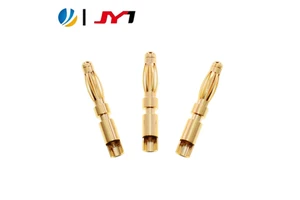 Customized 2.5mm Banana Head Male Pin Brass Gold-plated Charging Station Connector with 2.5 Drum Spring POGO PIN