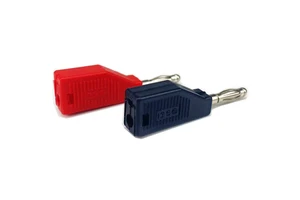 Solid Copper Solderless High-Current 4mm Banana Plug Cable with 4mm Socket at the Rear Banana Plug Connector