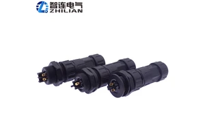 M20 Plastic Plug Socket Outdoor Male Female Panel Type Solder Screw LED IP67 Waterproof 2-4 Pin 300V 20/10A Connectors