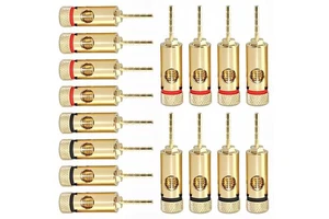 Gold-plated 2mm Pin Banana Plug Adapter Screw Lock Hi-fi Speaker Banana Male Solder-free Audio Amplifier Wiring Connector