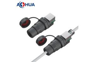 AOHUA Ethernet Male Female IP67 Waterproof RJ45 Connector