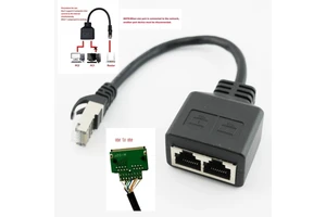 RJ45 CAT6/5 1 Male to 2 Female Port Socket LAN Ethernet Network Splitter Coupler Adapter Cable Cord 20cm