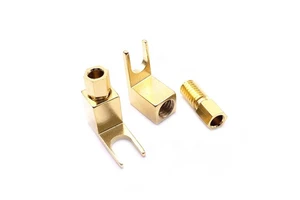 4mm Gold Plated Brass Y Type Speaker Cable Connector Banana to Spade Adapter Plug with Banana Socket High Quality Connectors