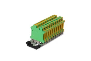 24-8AWG RUSLKG6N Screw Ground Modular Protective Earth Wire Electrical Connector Brass DIN Rail Terminal Block Automotive 2-Pole