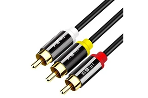 Alloy Three to Three Lotus Head Audio and Video Cable DVD Player VCD Connection TV Box Connection Cable Metal Shielding