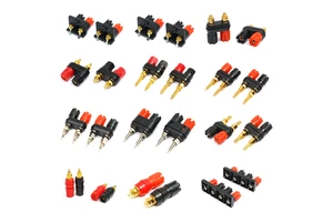 OEM Free Sample Fine Copper Dual Position Conjoined Red And Black Terminal Block Audio Equipment Connector Accessories
