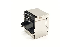 1 Port POE+ Ethernet RJ45 Connector 10G 5G 10pin Cat5 Cat6 ABS Modular Jack 8P8C with 10pin Female Connector for PCB