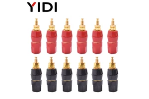 YIDI 48.7mm Banana Plug Adapter Socket Nickel Plated Copper ABS Housing Red Black Binding Post Audio Amplifier Speaker Terminal