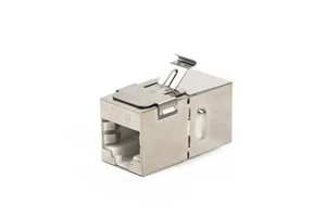 U-KCOM Shielded SFTP RJ45 Cat6 Ethernet Cable Crimp Connectors Module with Inline Pass-Through Connectors (Metal)