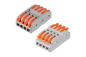 4 Conductor Aluminum Alloy Automotive Industrial Wire Connectors Gloss Varnished Compact Splicing Lever Nut 600V Rated 28-12 AWG