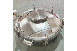 Sanitary Stainless Steel Manhole Cover | Quick Opening Round Flanged Handhole for Wine & Brewing Tanks