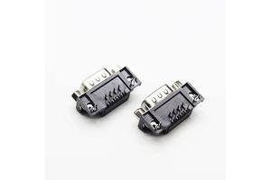 D-SUB Male Socket Height 18.4mm Positions 09-37pins Connector Dual Raw Right Angle 90degree Splint Type D-sub Db Connector