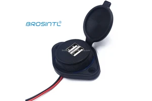 12V 24V Dual USB 5V 3.1A Panel Mount Bus Seat RV Boat Marine USB Charger Socket