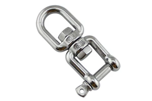 Stainless Steel Silver Swing Swivel Jaw Eye Ended 360 Rotation Hanging Accessory for Web Tree Swing Aerial Dance Marine