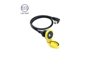 LSHITECH M22 Type-B Female Bulkhead Extension Adapter Connector with Copper Contacts Nylon Housing IP67 Waterproof Dust Cover