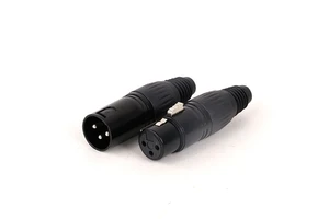 3 Pins XLR Connector Microphone MIC Mixer XLR Male Plug + Female Jack Cable Connector with Copper Contact Nickel Plated Pins