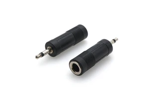 Female 6.35mm Male 3.5mm 1-3 Pin TRS Silver Black Plated ABS Guitar Jack Plug Copper XL Stereo Connector for Mono Audio Dual