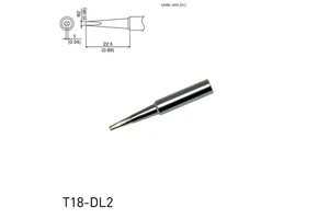 Hakko T18-DL2 Oxygen-Free Copper Chisel Tip Soldering Iron Tip 2mm Length Slip-in Connector