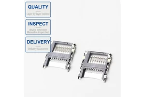 1.8mm Height Push-Push Micro SD TF Card Socket 8P SMT Memory Card Slot for Dash Cam, Smart Phone and Tablet PC