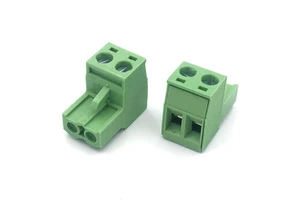 DEYCONN Quick Connector Plug-In Type 2P 5.08mm Pitch Pluggable Terminal Block Accessories Green 300V 15A BCH Series Tin Finish