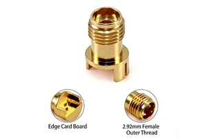 2.92-KED03 Edge Card RF Coaxial Adapter 2.92mm Female External Thread DC 40GHz 50 Ohm Beryllium Bronze Gold Plating