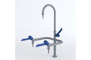 Three-way Modern Metal Laboratory Faucet with Rubber Tubing Connectors 3 Outlets