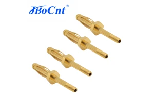 2.5mm Banana Plug Gold-Plated Radio TV Equipment Battery Connector Copper Stainless Steel Housing Jack Brass Pin Power Supply
