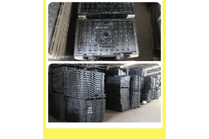 Manufacturer Custom Ductile Iron Manhole Cover Square Sewage Cover Double Layer Custom Logo Light Heavy Duty