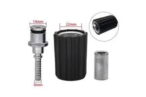 M22 Car Washer High-Pressure Water Cleaning Hose Pipe Fitting DN6 D14mm Ring Nut Insert and Twist Connector for Washer