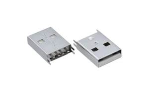 USB 2.0 Type-A Male Connector 4 Pin Charging Port 180° Vertical Plug 15.0mm DIP PCB Mount USB-A Male Connector