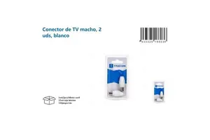 2 Pcs White Male TV Audio & Video Connectors