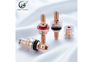 YIVO Real Red Pure Copper Female Banana Audio HiFi Speaker Horn Power Amplifier Connectors Short Screw Binding Post Wire