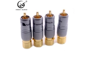 Hi-end RCA Plug Adapter YIVO XSSH Audio HIFI DIY OEM ODM Plating 24K Gold Male RCA Jack Connectors for 10mm Signal Cable Wire