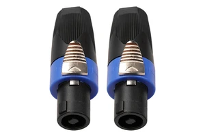 4-Pole 4-Pin NL4FC Audio & Video Connectors Twist Lock 4-Pin Speakon Female Jack Adapter with Ohm Plug Speaker Connector Cable