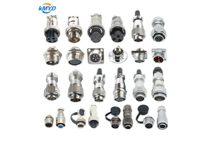 GX12/GX16 Industrial Aviation Connector Panel Mount Male Plug/Female Socket Brass Contact For Power Supply And Electrical Wiring