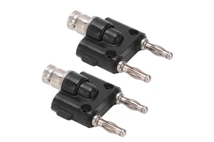 2PCS J.20022 4mm Banana Plug Connector BNC Female to Double Row Banana Connector Adapter