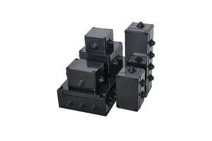 Black Rubber Plug Style Outdoor ABS Plastic Terminal Box IP65 Protection Level Security Monitoring Power Junction Box