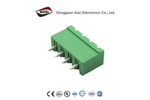 AOSI 5.08MM Female Plug-in Socket FPM2.5-XX-508-02 Screw Type Terminal Block Copper Contact 2.5A Max Continuous PCB Application