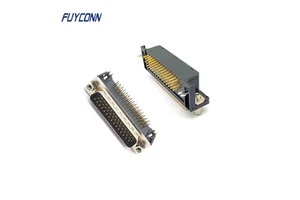 3 rows HD 15pin 26pin 44pin 62Pin High Density D-SUB Connector, (8.89mm) 15/26/44/62Pin Male Right Angle PCB D-SUB HD Connector