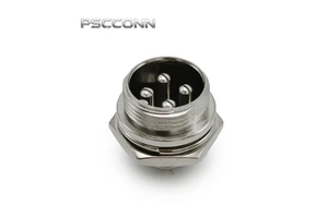 PSCCONN GX12 Circular Threaded Aviation Connector 2 3 4 5 6 7 Pin Double-Flat Keyed Male Receptacle For Industrial Automation