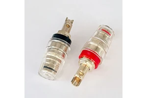 Length 51.5mm Banana Connector M4 Thread Medium Amplifier Speaker Spade Banana Plug Socket Connector Terminal Binding Post