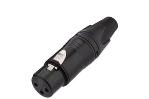 YIVO Hi-end Audio Video 3-Pin XLR Jack Adapter Female/Male Socket Plug Black Shell Brass Plated Gold Rhodium 25A Copper OEM