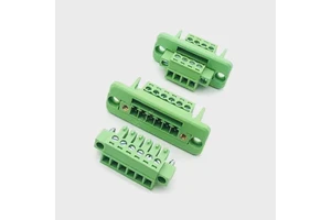 5sets 3.81mm Terminal Block Through-wall Welding-free Plug-in Type 2P/3P/4P/5P/6P/8P/10P/12P/16P Flange Fixed Panel 8A 300V