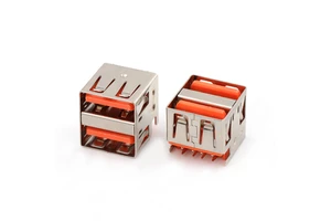 Dual Row USB Socket A Type Connector Mid Mount USB 2.0 A 4Pin Socket Connector