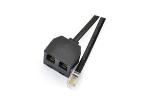 RJ9 4P4C Splitter Adapter Cable RJ9 Headset Extension Cord Adapter 1 Male To 2 Double Female Connector
