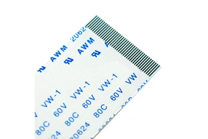 AWM FFCFPC Cable 80c 60v vw 10pin 1.0mm 60mm Forward Direction Flexible Cord Environmentally Friendly PVC Blue and White Cable